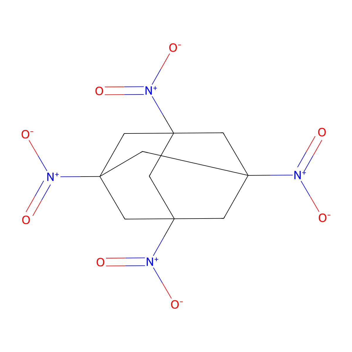 1,3,5,7-Tetranitroadamantane molecular structure, CAS 75476-36-7