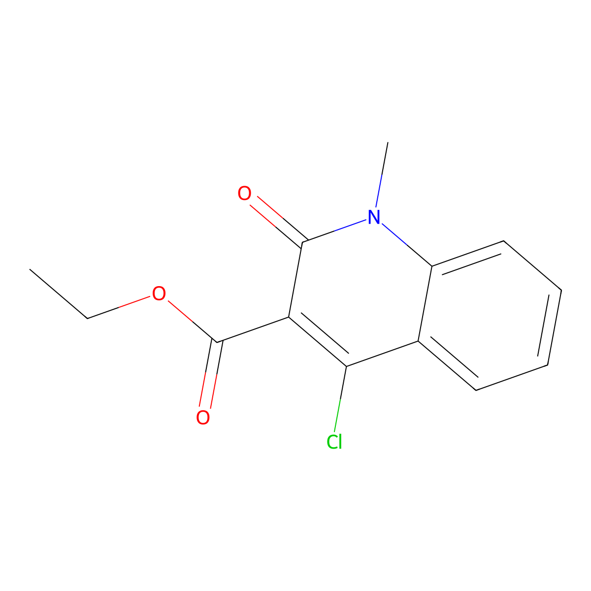3-Quinolinecarboxylic acid, 1,2-dihydro-4-chloro-1-methyl-2-oxo-, ethyl ester molecular structure, CAS 75483-04-4