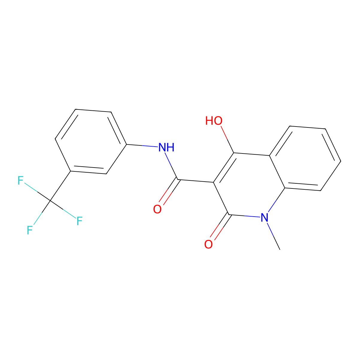 3-Quinolinecarboxamide, 1,2-dihydro-4-hydroxy-1-methyl-2-oxo-N-(3-(trifluoromethyl)phenyl)- molecular structure, CAS 75483-07-7