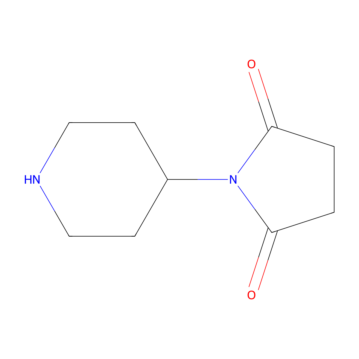 1-(Piperidin-4-yl)pyrrolidine-2,5-dione molecular structure, CAS 75483-32-8