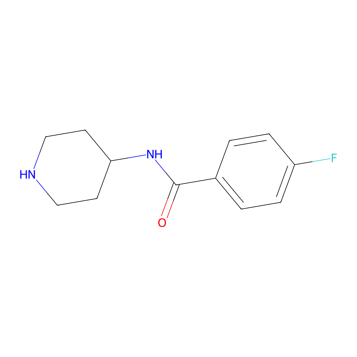 4-fluoro-N-(piperidin-4-yl)benzamide molecular structure, CAS 75484-39-8