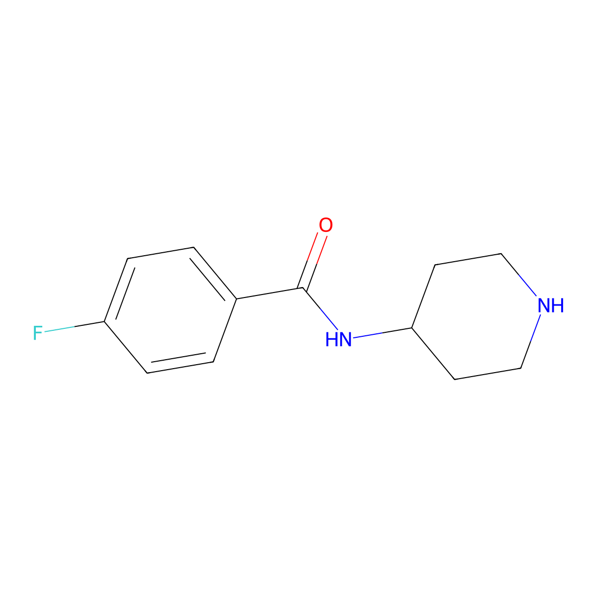 4-fluoro-N-(piperidin-4-yl)benzamide molecular structure, CAS 75484-39-8