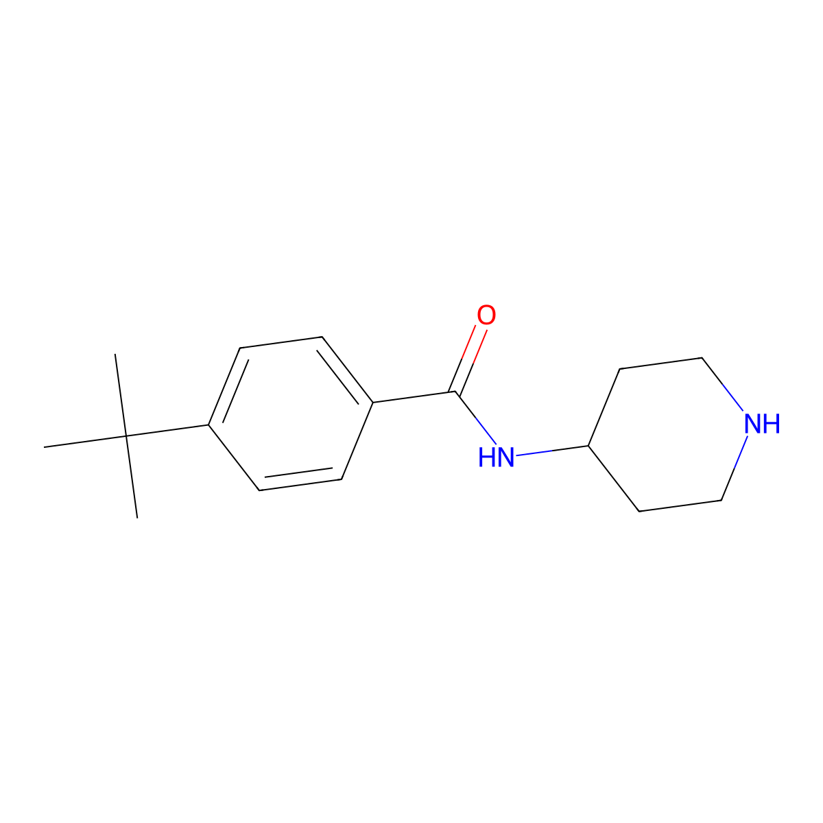 4-tert-butyl-N-piperidin-4-ylbenzamide molecular structure, CAS 75484-44-5