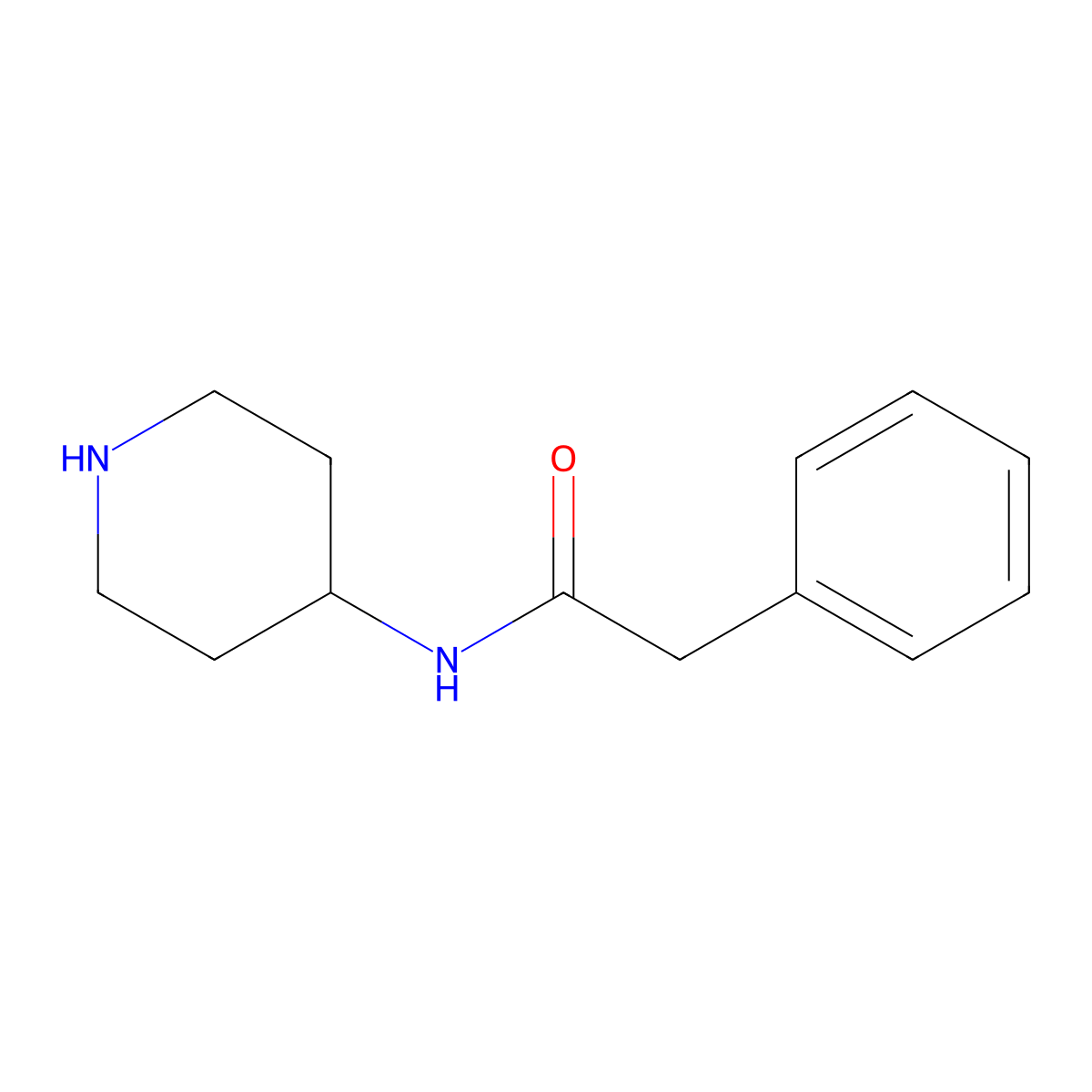 2-phenyl-N-(piperidin-4-yl)acetamide molecular structure, CAS 75484-47-8
