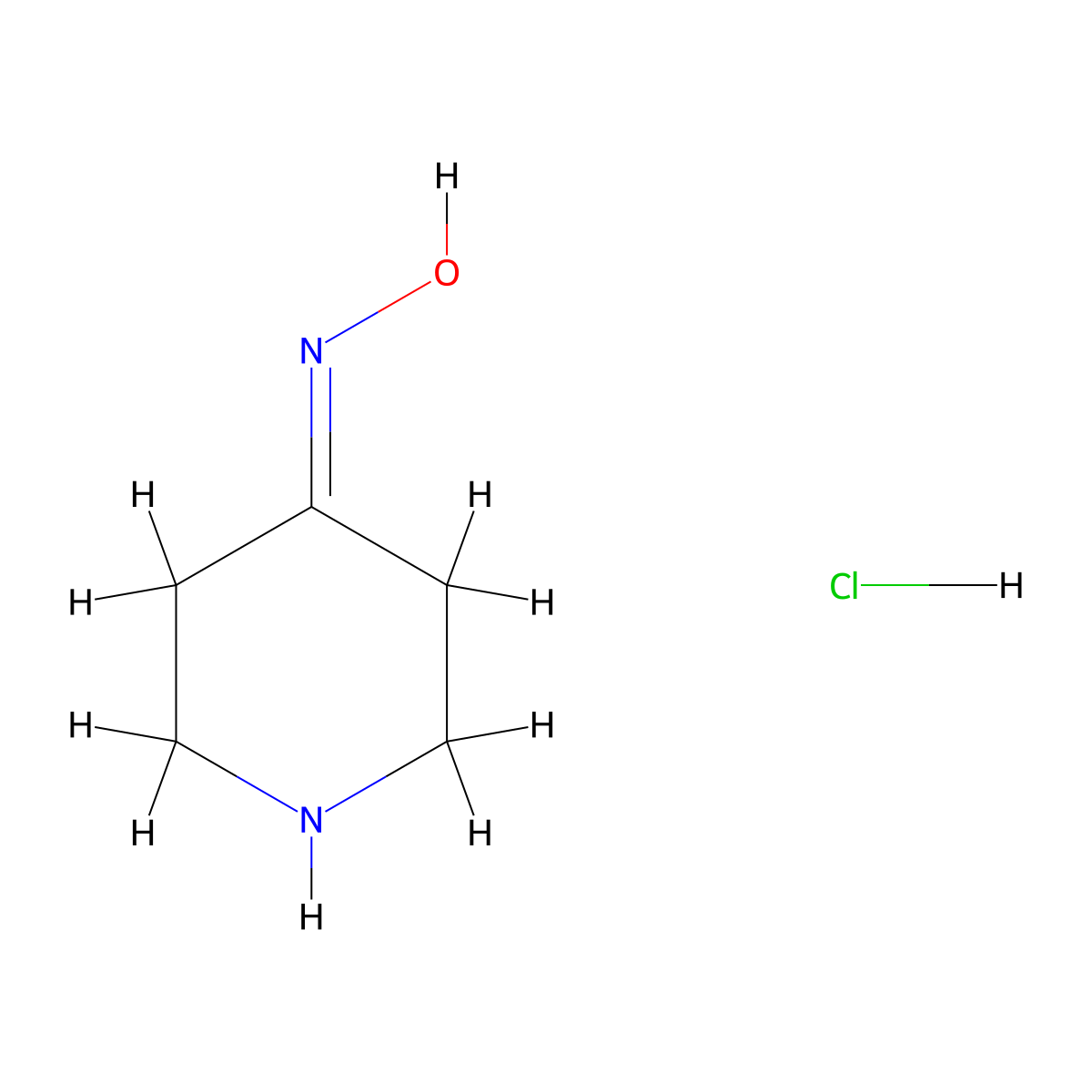 N-(piperidin-4-ylidene)hydroxylamine hydrochloride molecular structure, CAS 75484-54-7