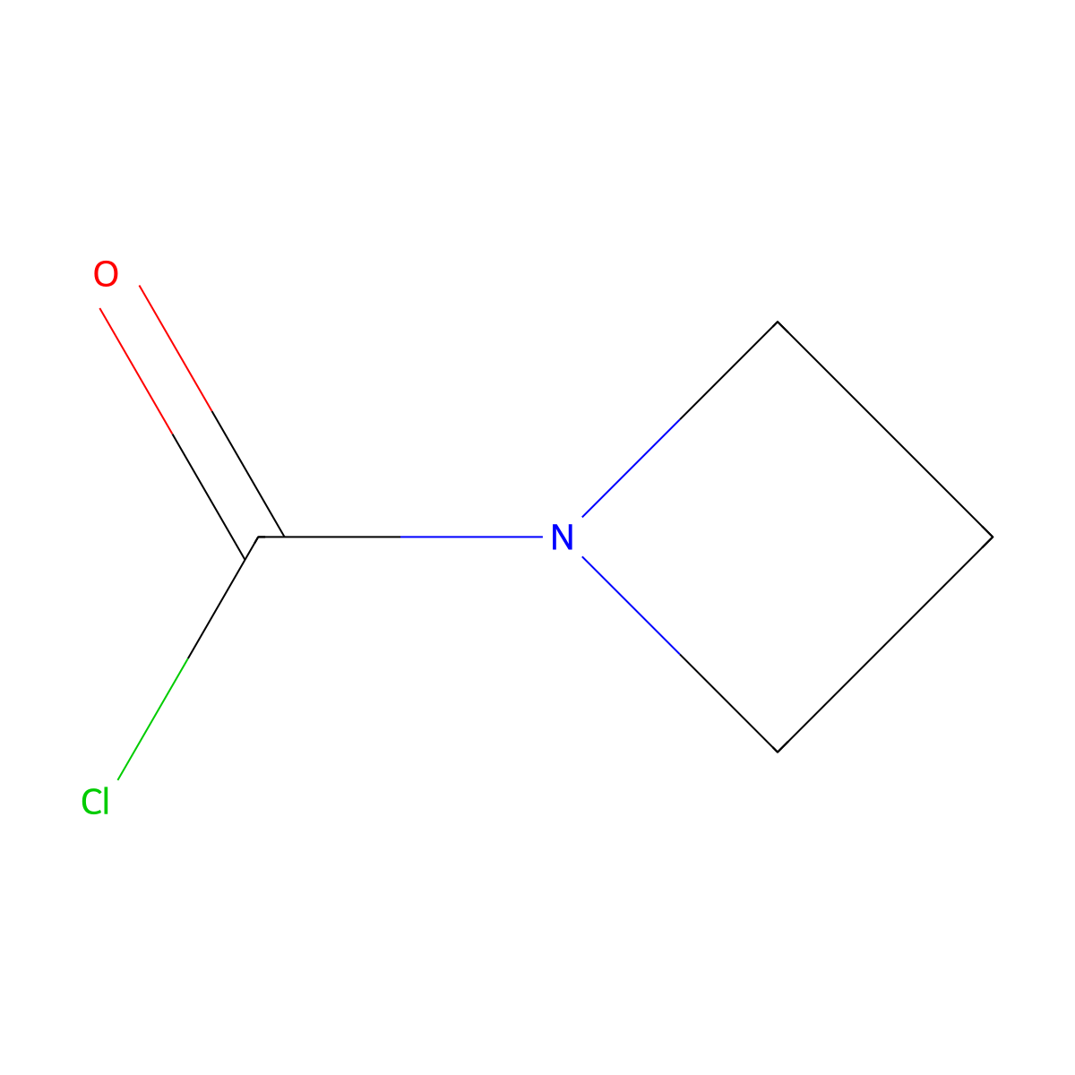 Azetidine-1-carbonyl chloride molecular structure, CAS 75485-12-0
