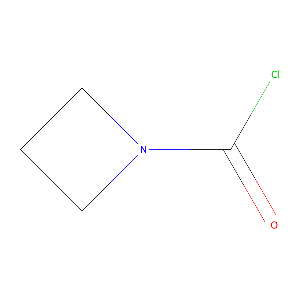 Azetidine-1-carbonyl chloride molecular structure, CAS 75485-12-0