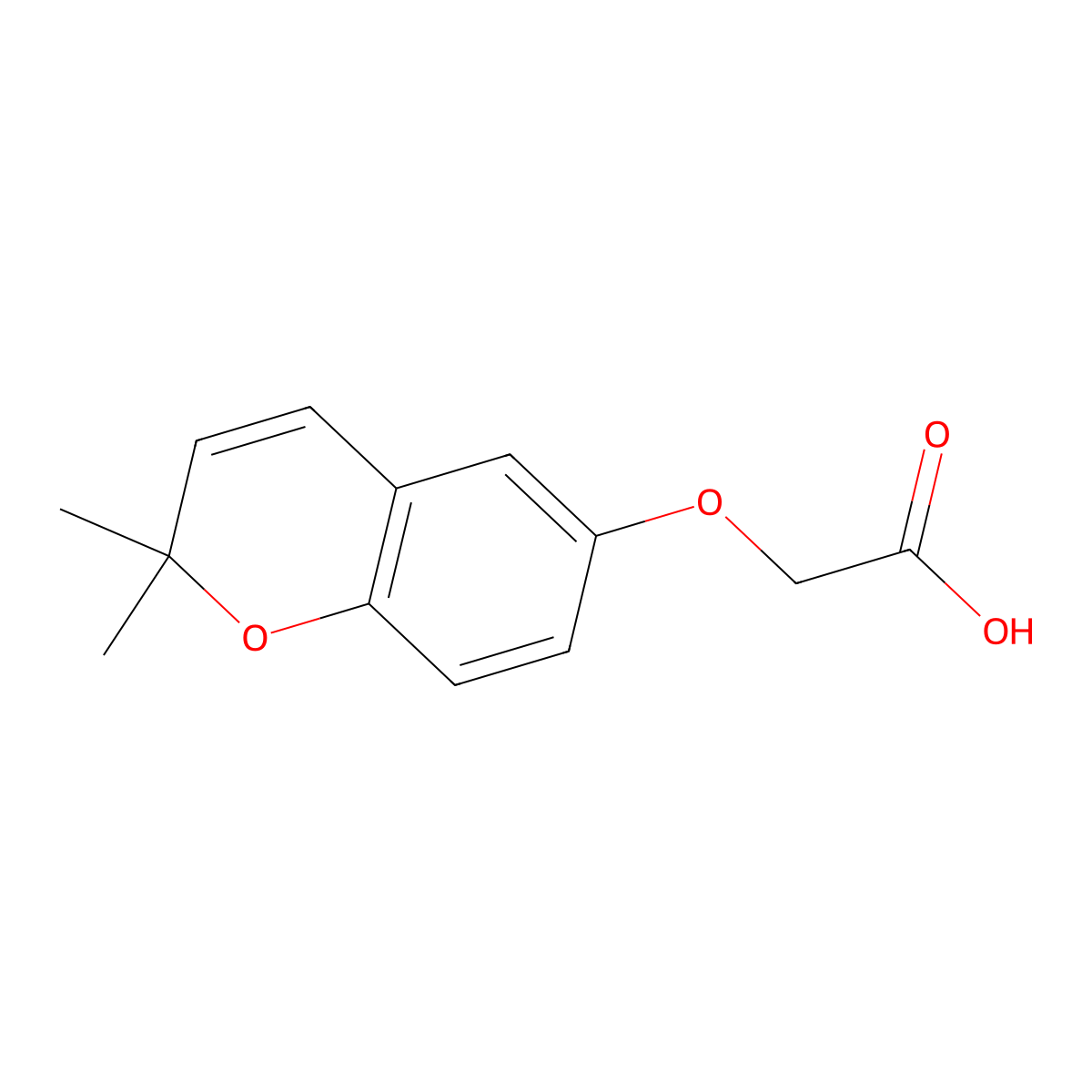 [(2,2-dimethyl-2H-chromen-6-yl)oxy]acetic acid molecular structure, CAS 75487-03-5