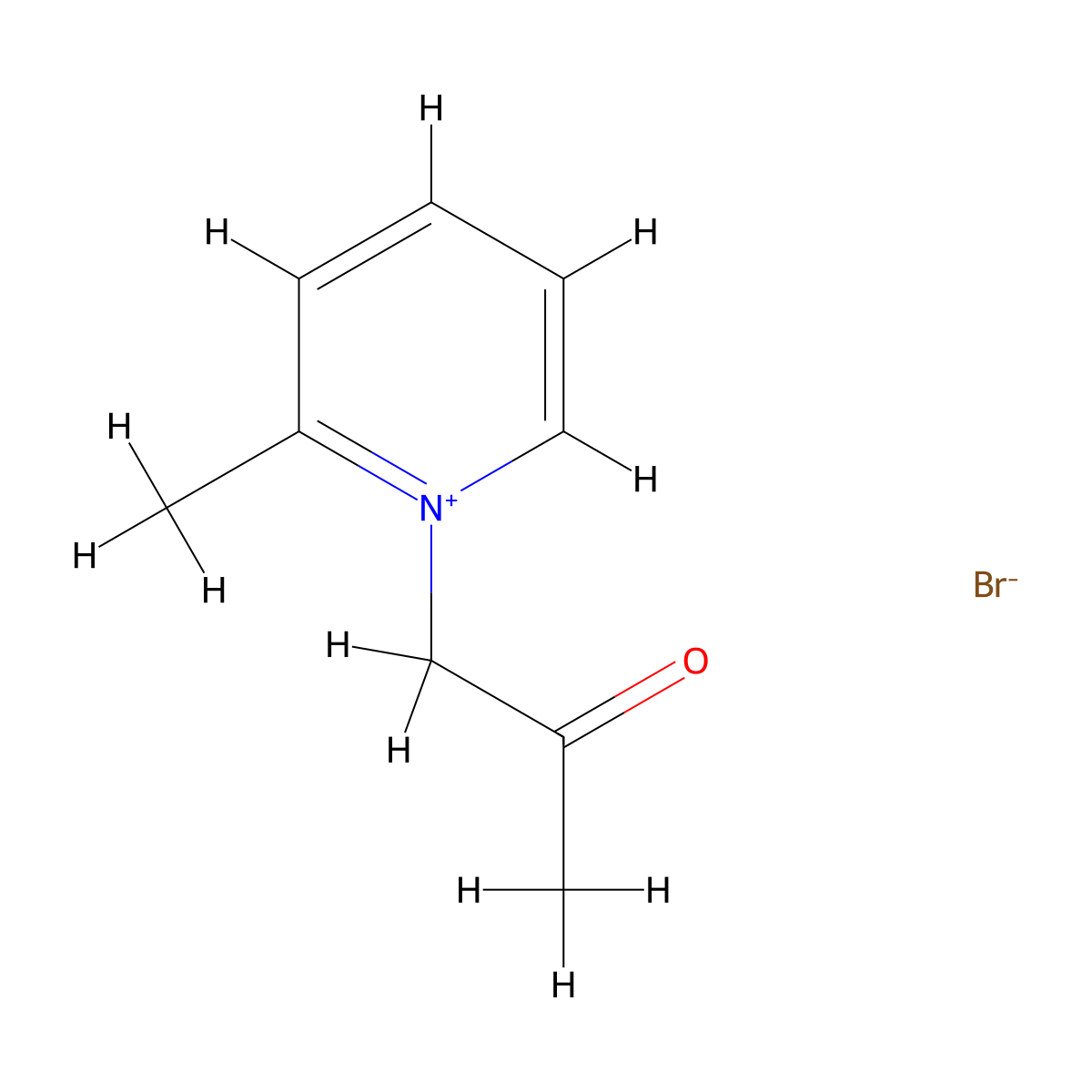 2-Methyl-1-(2-oxopropyl)pyridinium bromide molecular structure, CAS 75487-74-0