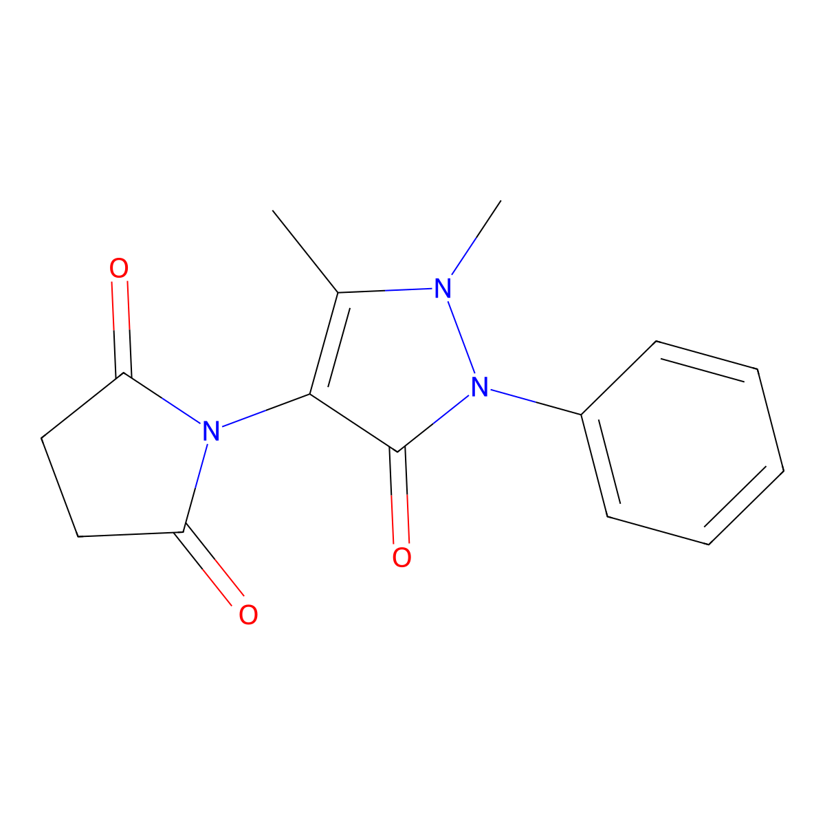 1-(1,5-Dimethyl-3-oxo-2-phenylpyrazol-4-yl)pyrrolidine-2,5-dione molecular structure, CAS 75491-63-3
