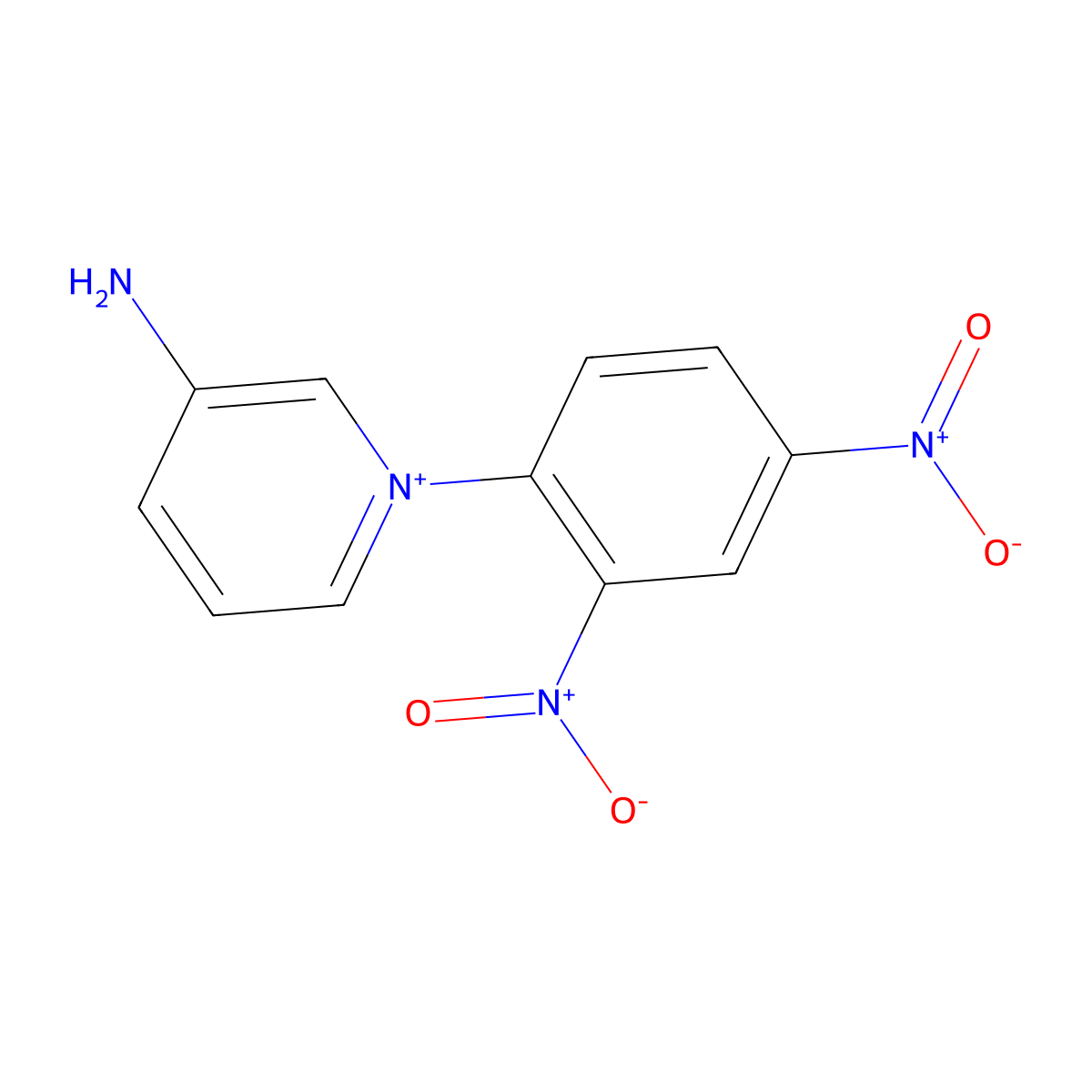 3-Amino-1-(2,4-dinitrophenyl)pyridinium molecular structure, CAS 754913-63-8