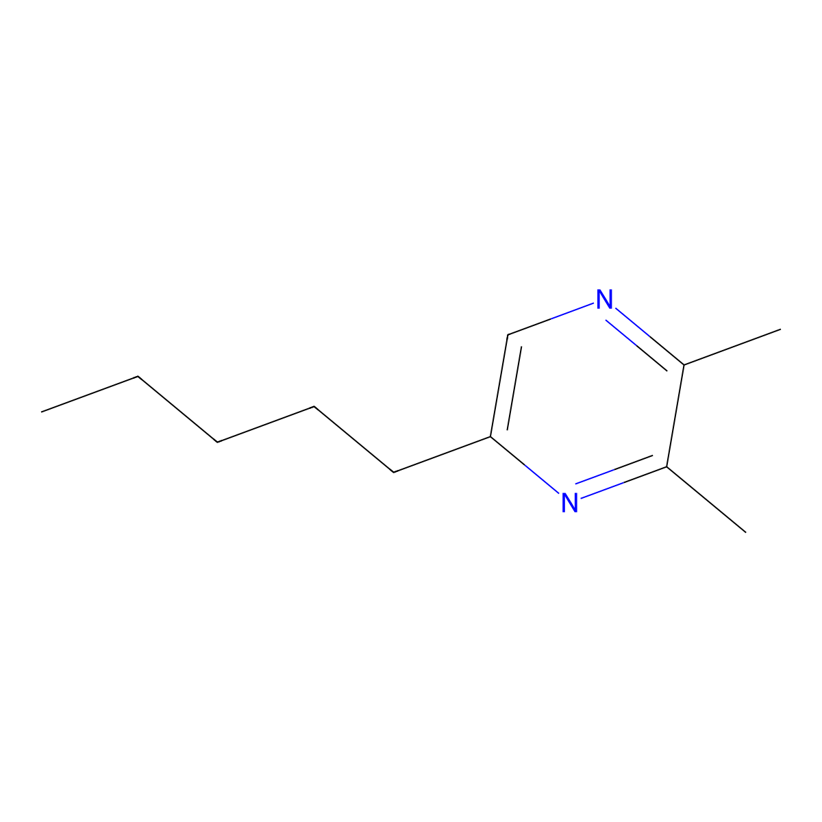 2,3-Dimethyl-5-pentylpyrazine molecular structure, CAS 75492-00-1