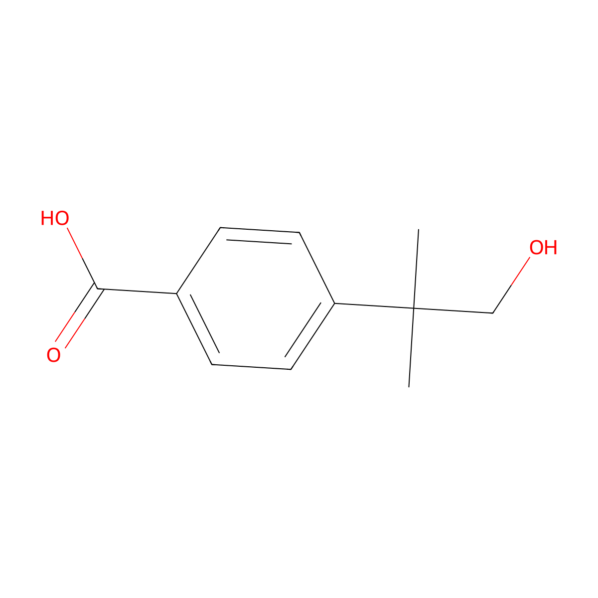4-(1-Hydroxy-2-methylpropan-2-yl)benzoic acid molecular structure, CAS 75492-21-6