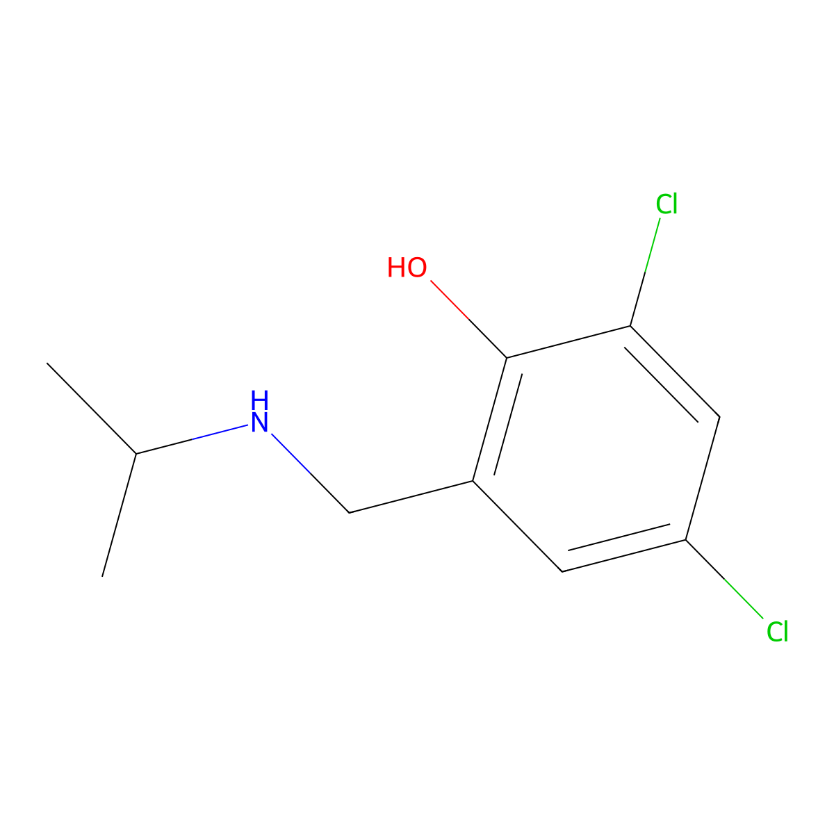 2,4-Dichloro-6-{[(propan-2-yl)amino]methyl}phenol molecular structure, CAS 754920-74-6