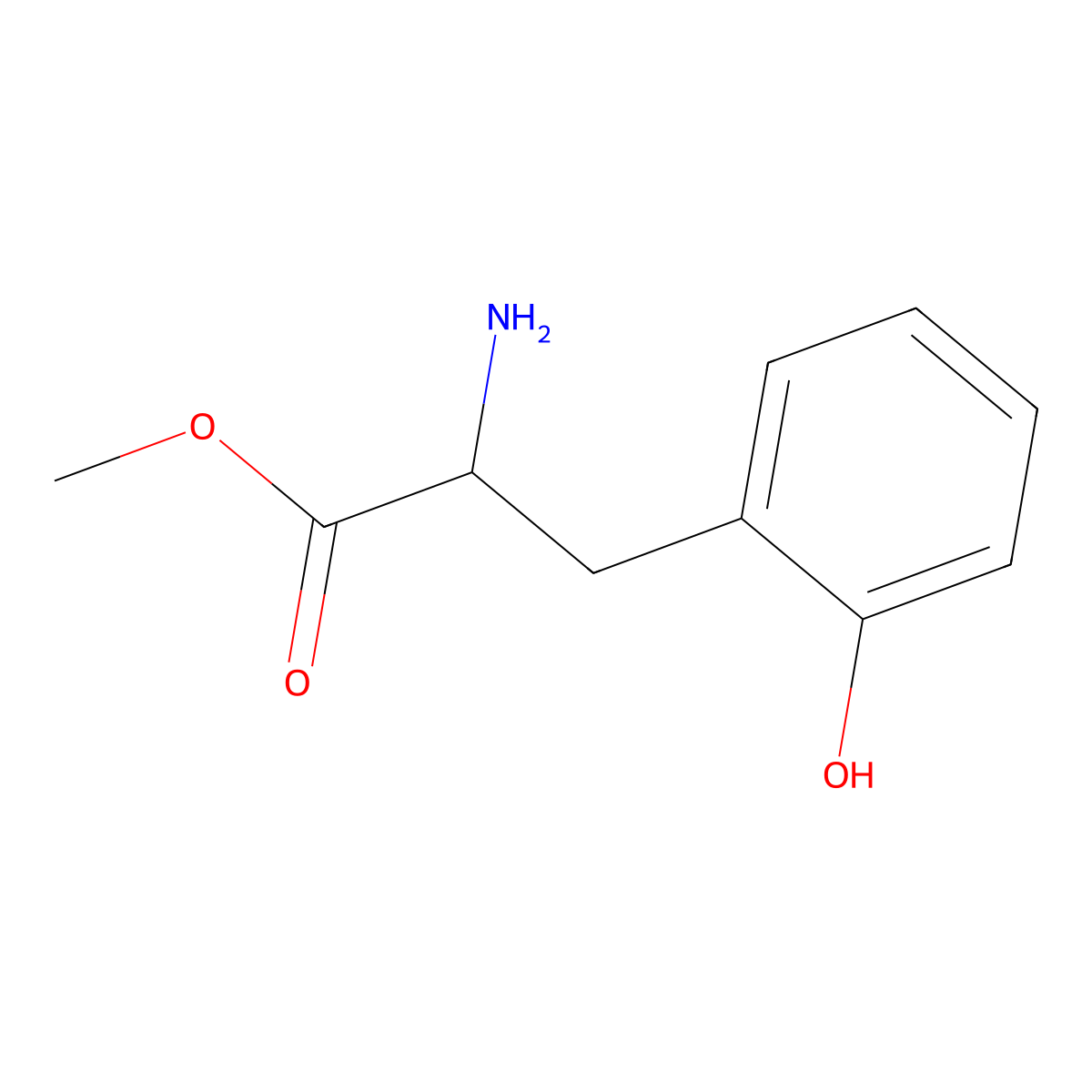 Methyl (2r)-2-amino-3-(2-hydroxyphenyl)propanoate molecular structure, CAS 754927-44-1