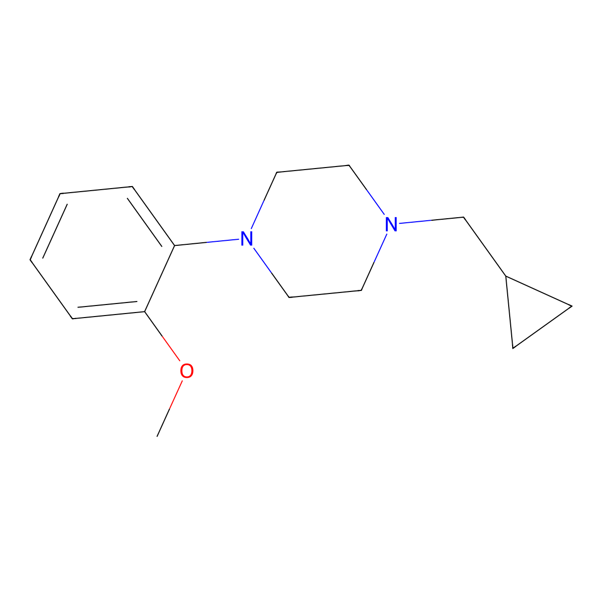 1-(Cyclopropylmethyl)-4-(2-methoxyphenyl)piperazine molecular structure, CAS 754931-57-2