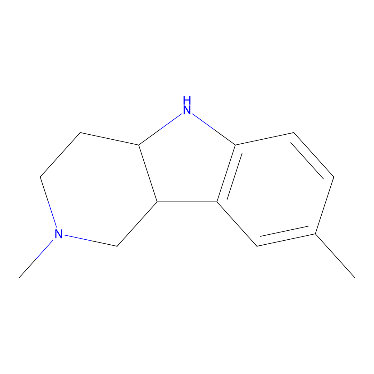 (4aS,9bR)-2,8-dimethyl-1,3,4,4a,5,9b-hexahydropyrido[4,3-b]indole molecular structure, CAS 75494-88-1
