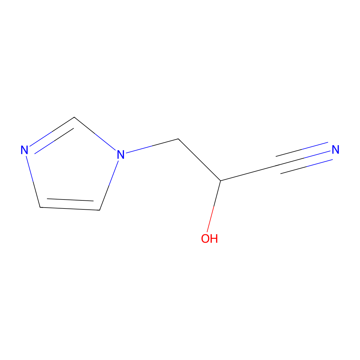2-Hydroxy-3-(1H-imidazol-1-yl)propanenitrile molecular structure, CAS 754942-44-4