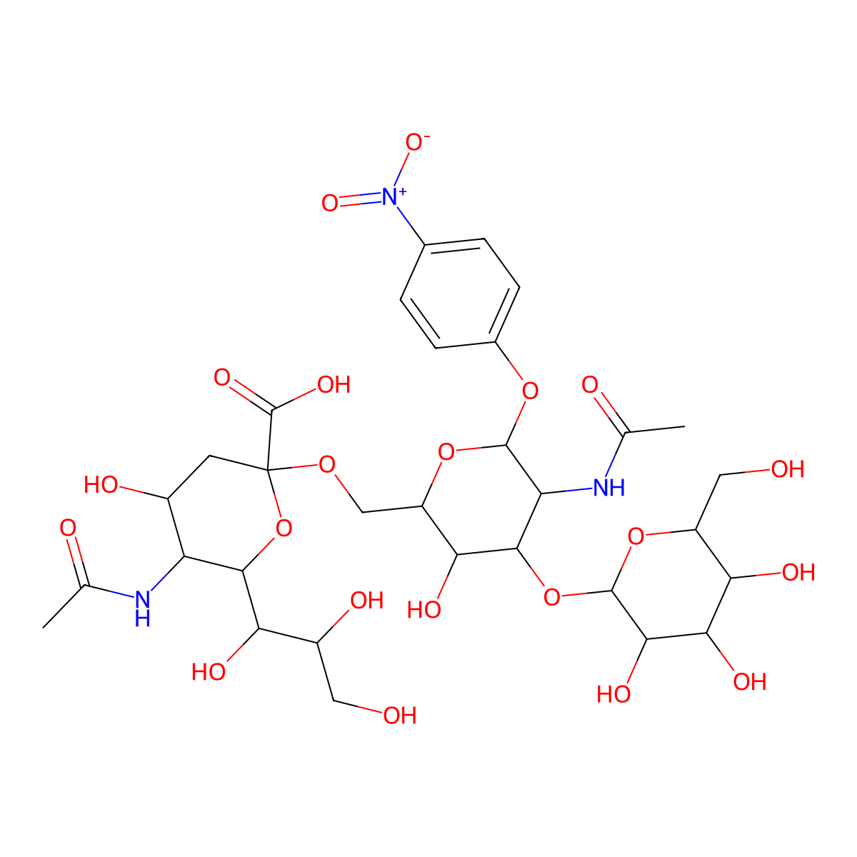 Galbeta(1-3)[Neu5Acalpha(2-6)]GlcNAc-beta-pNP molecular structure, CAS 754954-71-7