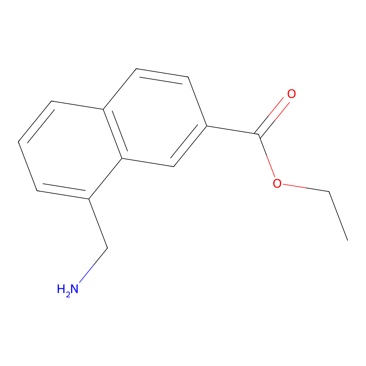 Ethyl 8-(aminomethyl)naphthalene-2-carboxylate molecular structure, CAS 754960-58-2