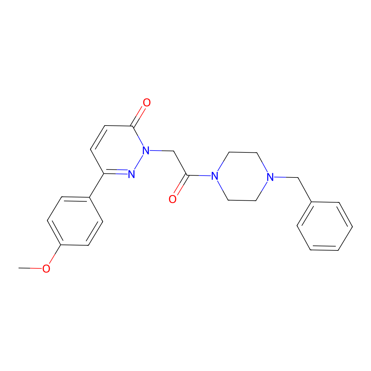 2-[2-(4-benzylpiperazino)-2-oxoethyl]-6-(4-methoxyphenyl)-3(2H)-pyridazinone molecular structure, CAS 754966-00-2