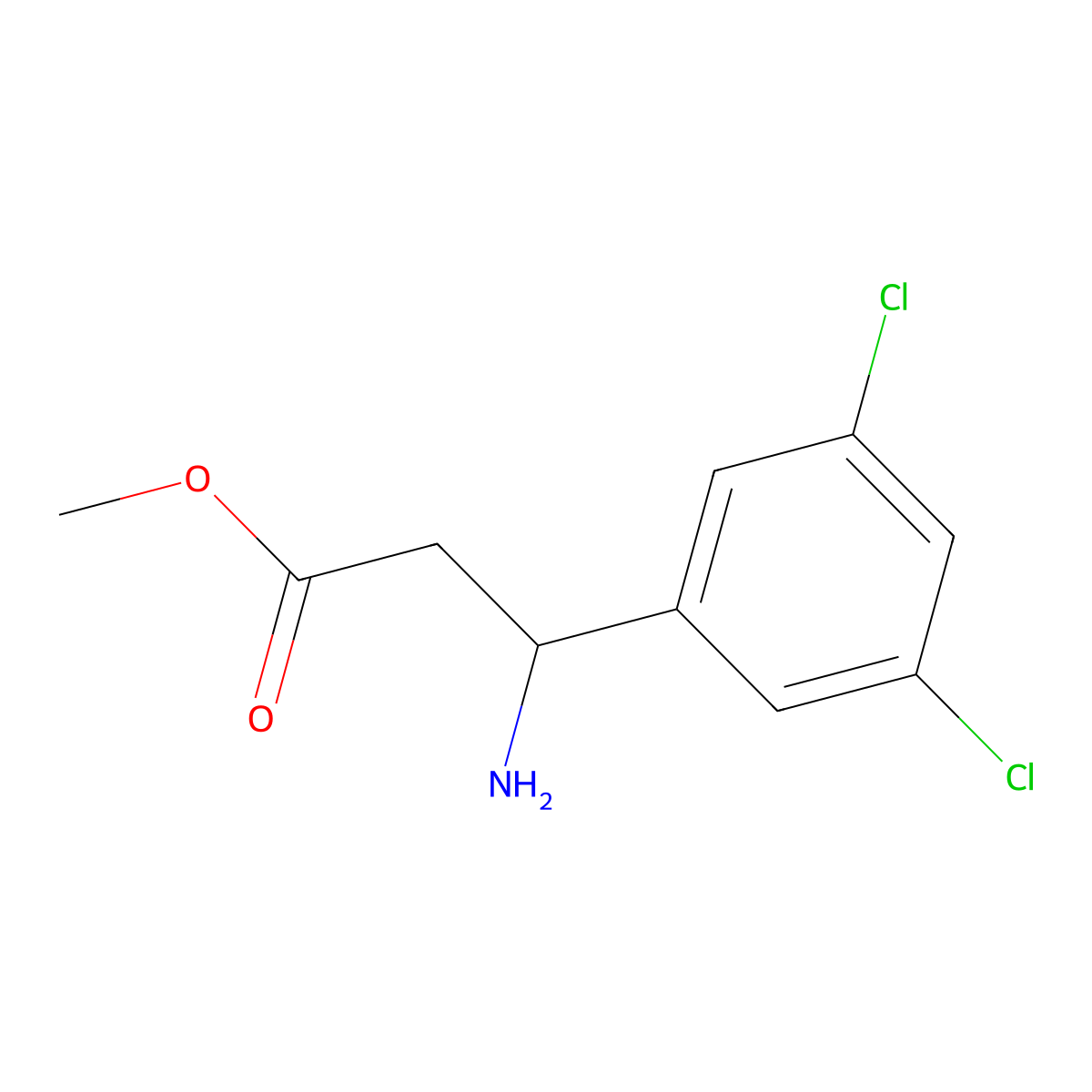 Methyl 3-amino-3-(3,5-dichlorophenyl)propanoate molecular structure, CAS 754970-69-9