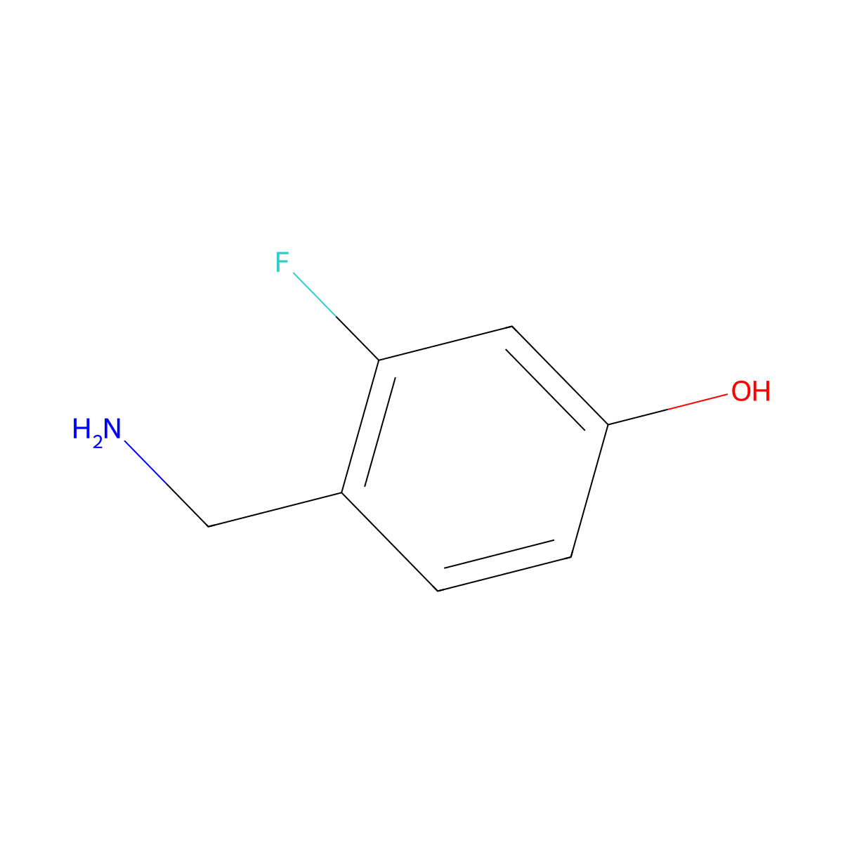 4-(Aminomethyl)-3-fluorophenol molecular structure, CAS 754971-62-5