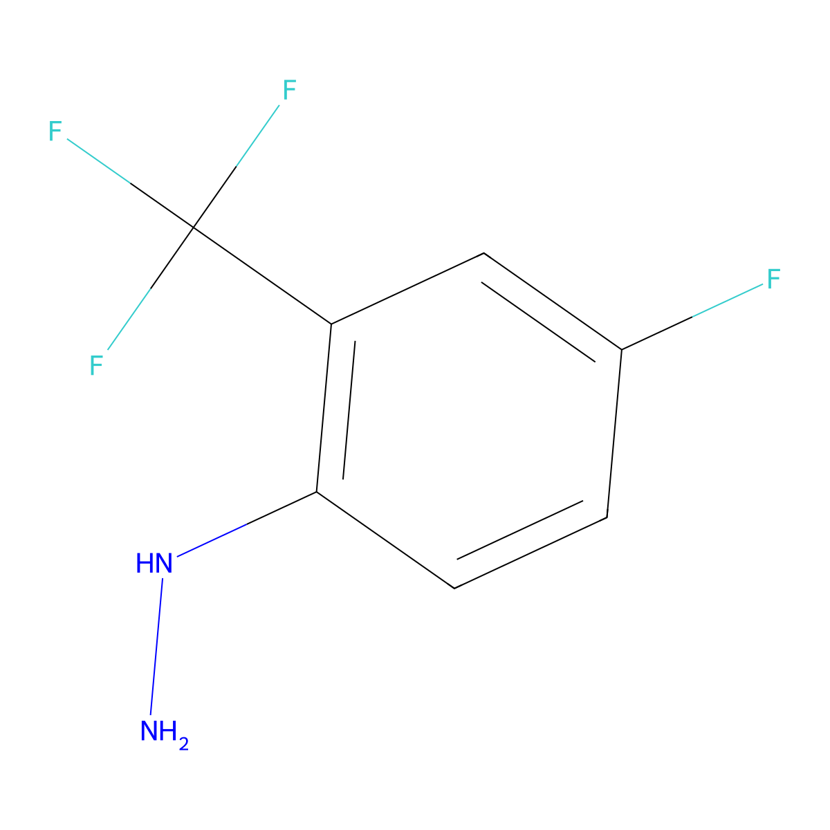 4-Fluoro-2-(trifluoromethyl)phenylhydrazine molecular structure, CAS 754973-91-6