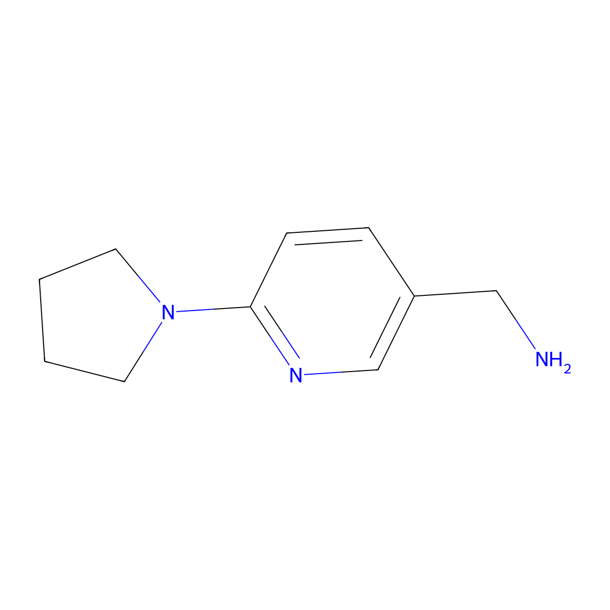 (6-(Pyrrolidin-1-yl)pyridin-3-yl)methanamine molecular structure, CAS 754977-02-1