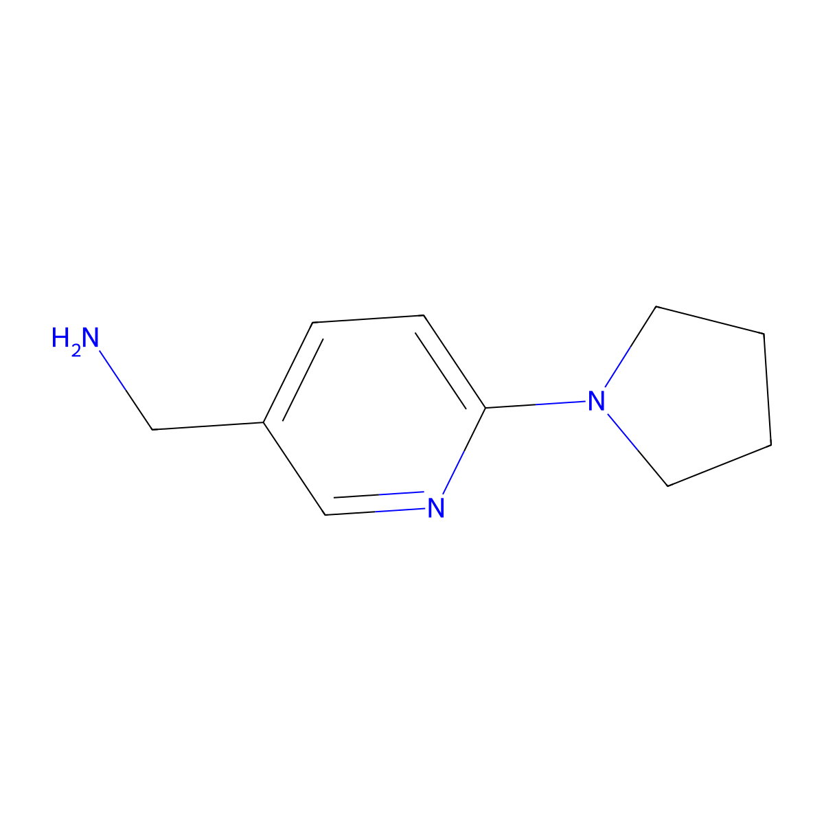 (6-(Pyrrolidin-1-yl)pyridin-3-yl)methanamine molecular structure, CAS 754977-02-1