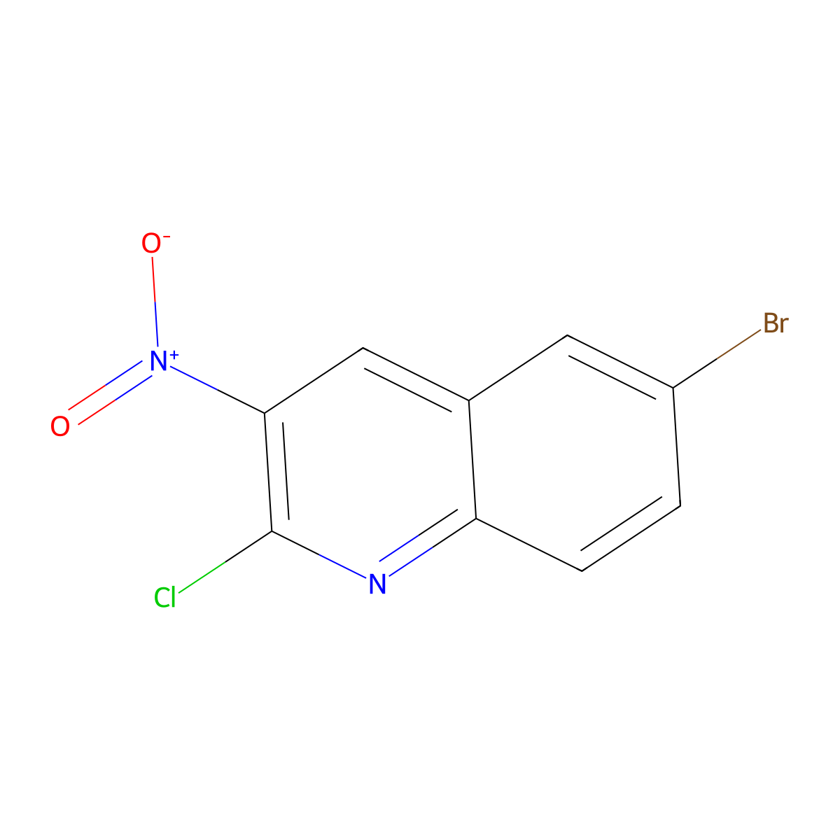 6-Bromo-2-chloro-3-nitroquinoline molecular structure, CAS 754990-23-3