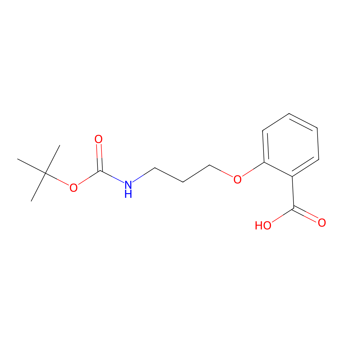 2-(3-((tert-Butoxycarbonyl)amino)propoxy)benzoic acid molecular structure, CAS 754992-78-4