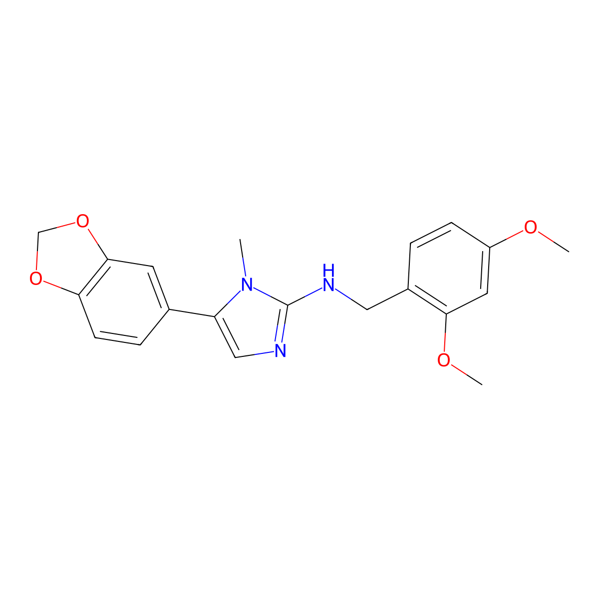 5-(1,3-benzodioxol-5-yl)-N-(2,4-dimethoxybenzyl)-1-methyl-1H-imidazol-2-amine molecular structure, CAS 754998-88-4