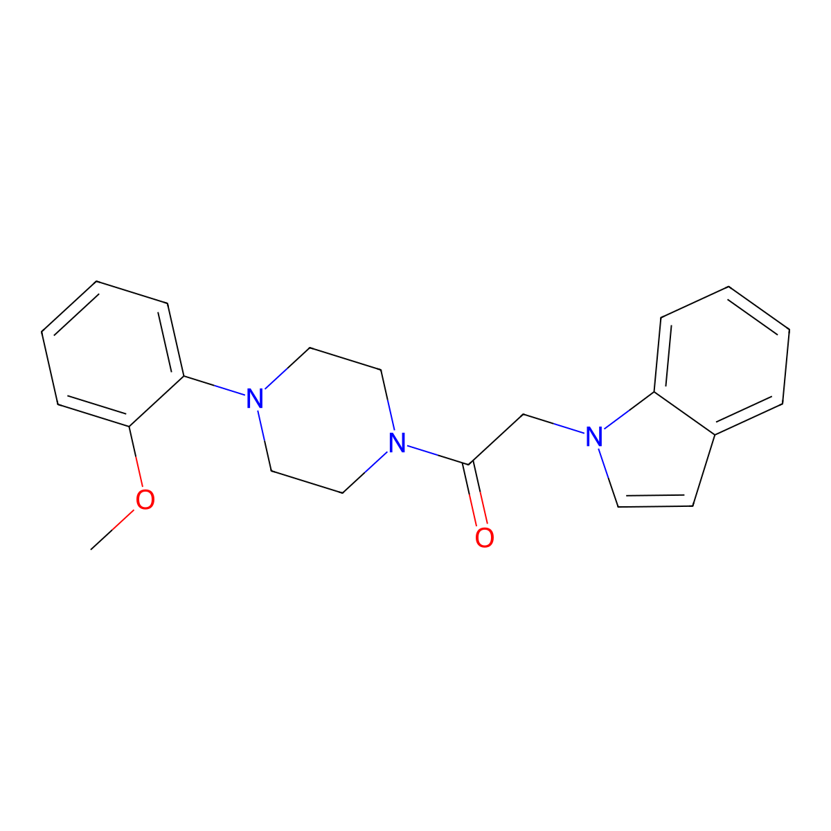 2-(1H-indol-1-yl)-1-(4-(2-methoxyphenyl)piperazin-1-yl)ethanone molecular structure, CAS 754999-27-4