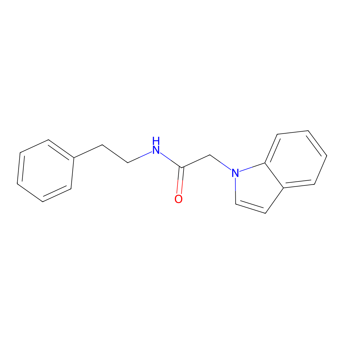 2-(1H-indol-1-yl)-N-phenethylacetamide molecular structure, CAS 754999-96-7
