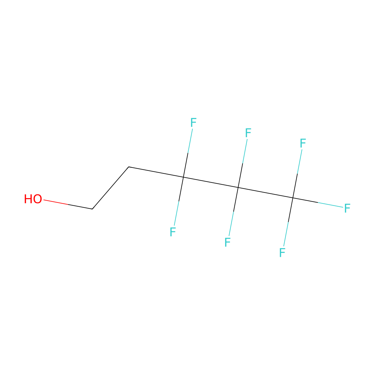 3,3,4,4,5,5,5-Heptafluoropentan-1-ol molecular structure, CAS 755-40-8