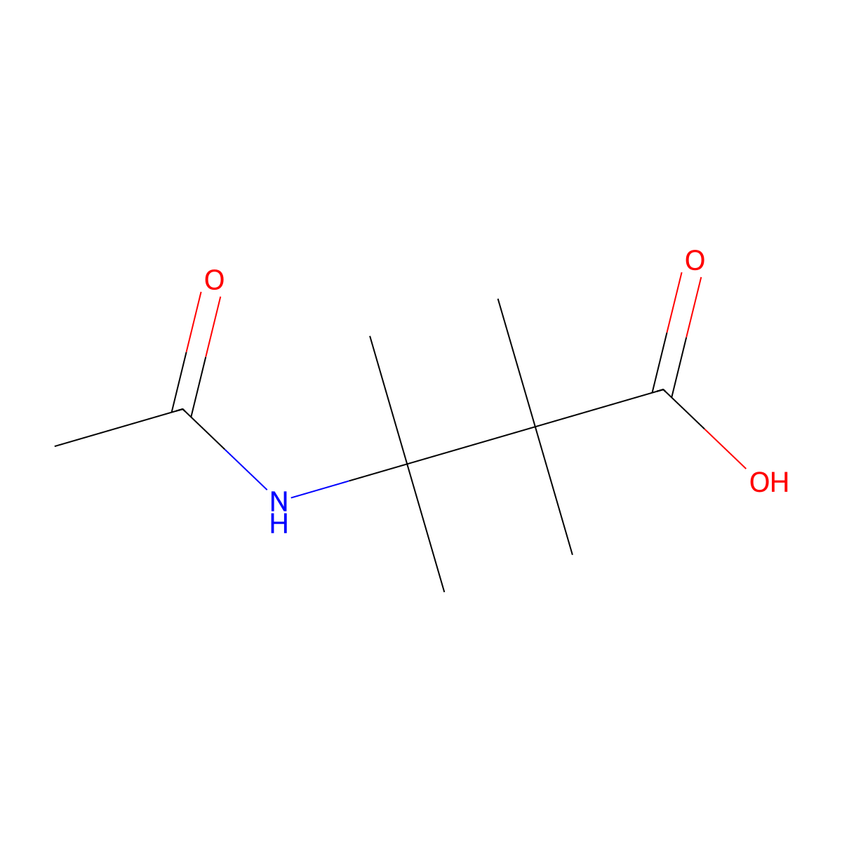 3-Acetamido-2,2,3-trimethylbutanoic acid molecular structure, CAS 755-74-8