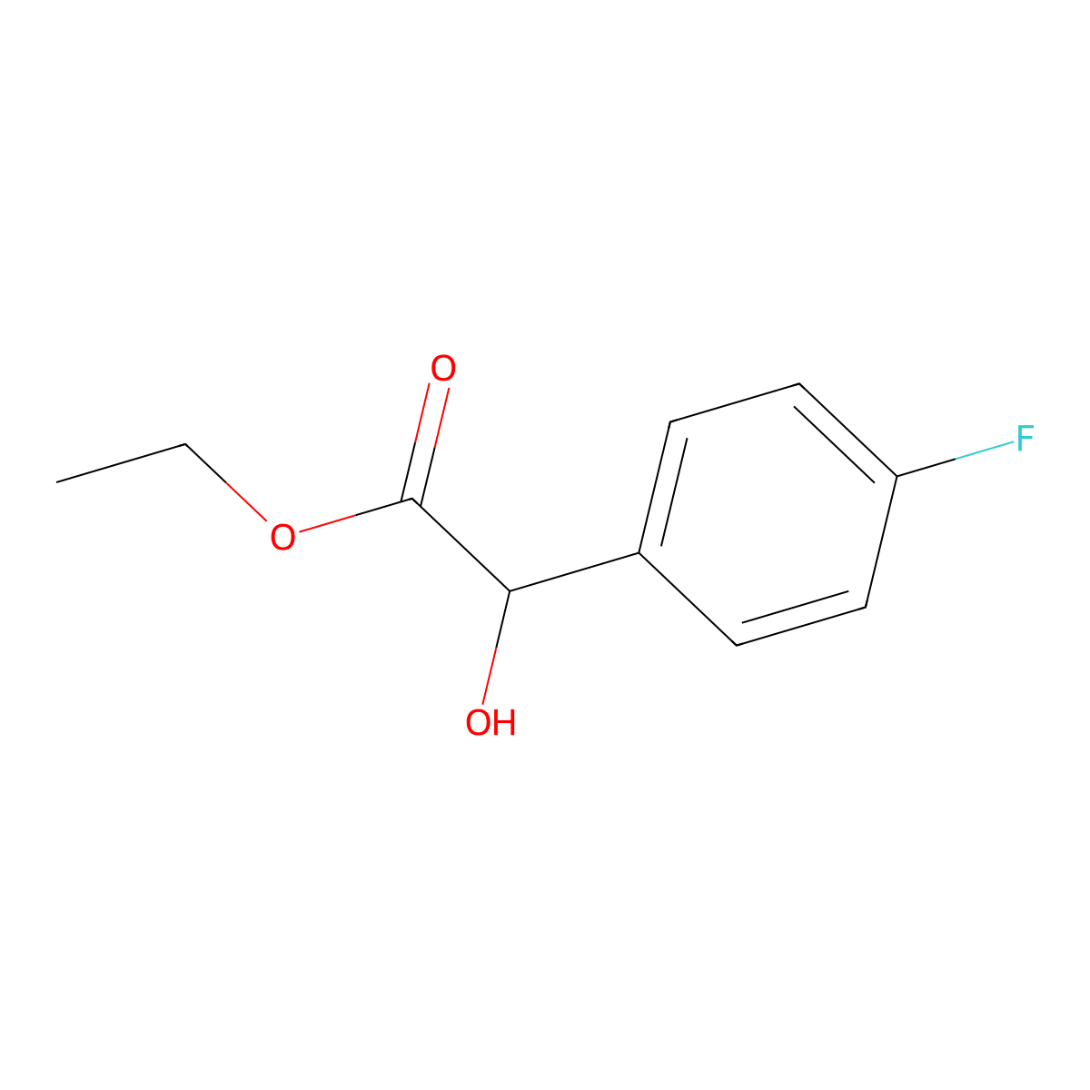 Ethyl 2-(4-fluorophenyl)-2-hydroxyacetate molecular structure, CAS 7550-03-0