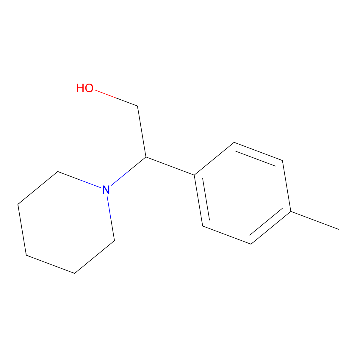 1-Piperidineethanol, beta-p-tolyl- molecular structure, CAS 7550-23-4