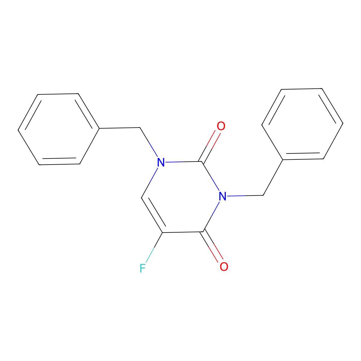 1,3-Dibenzyl-5-fluorouracil molecular structure, CAS 75500-02-6
