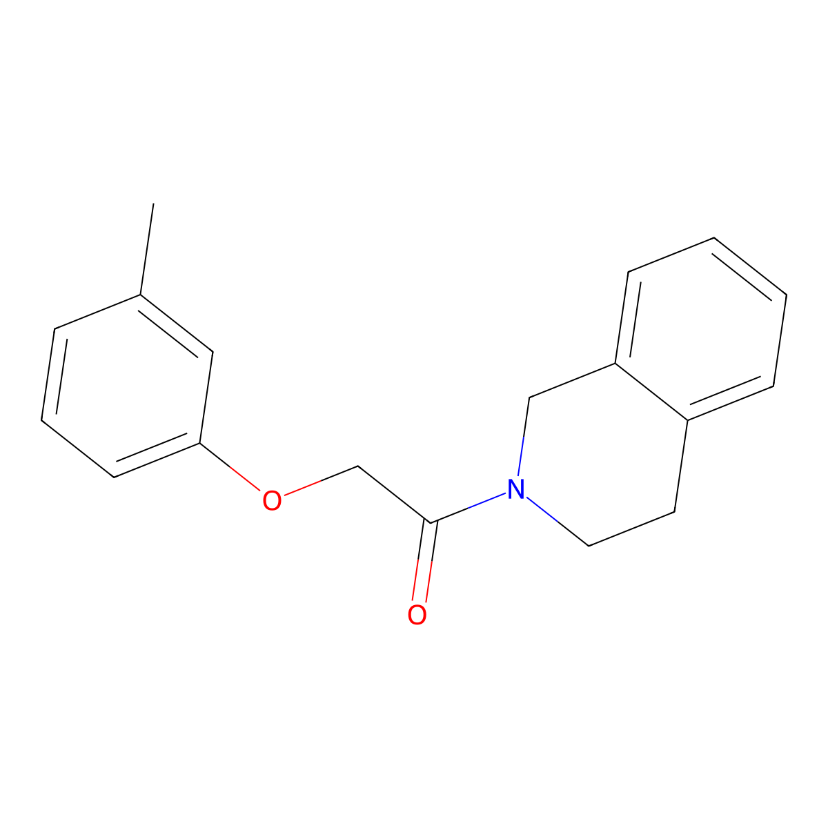 1-(3,4-dihydro-1H-isoquinolin-2-yl)-2-(3-methylphenoxy)ethanone molecular structure, CAS 755000-30-7