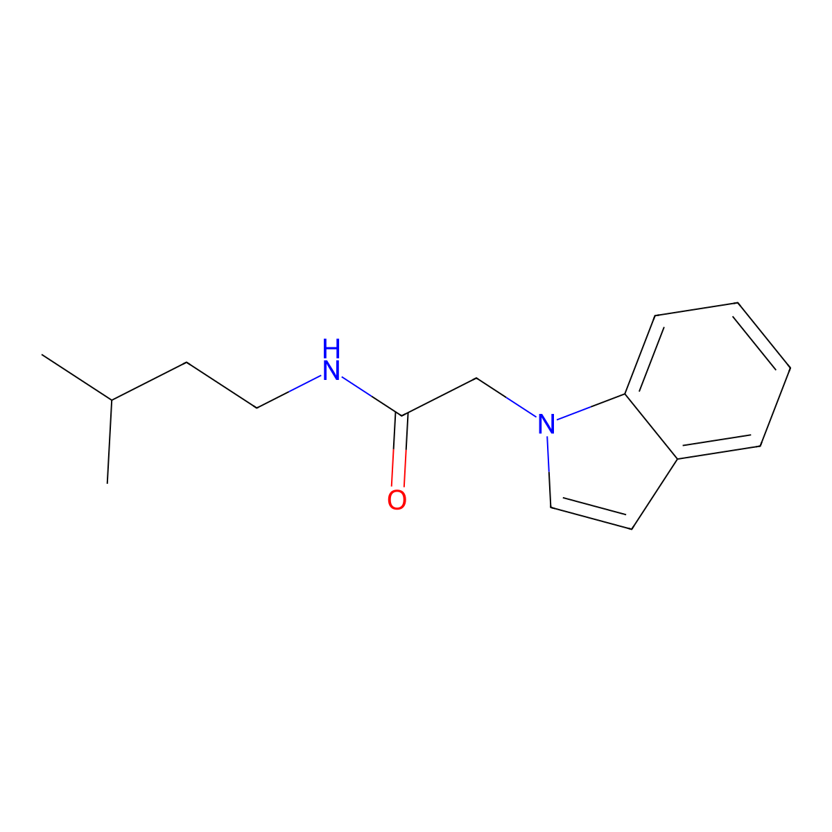 2-(1H-indol-1-yl)-N-(3-methylbutyl)acetamide molecular structure, CAS 755000-99-8