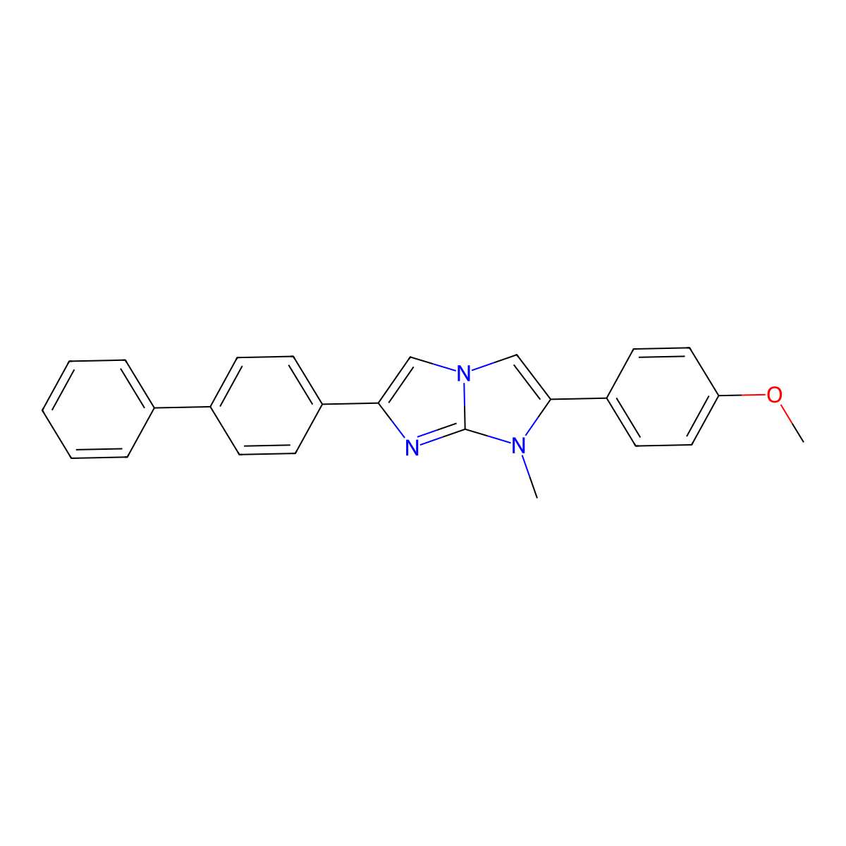 6-(biphenyl-4-yl)-2-(4-methoxyphenyl)-1-methyl-1H-imidazo[1,2-a]imidazole molecular structure, CAS 755002-83-6