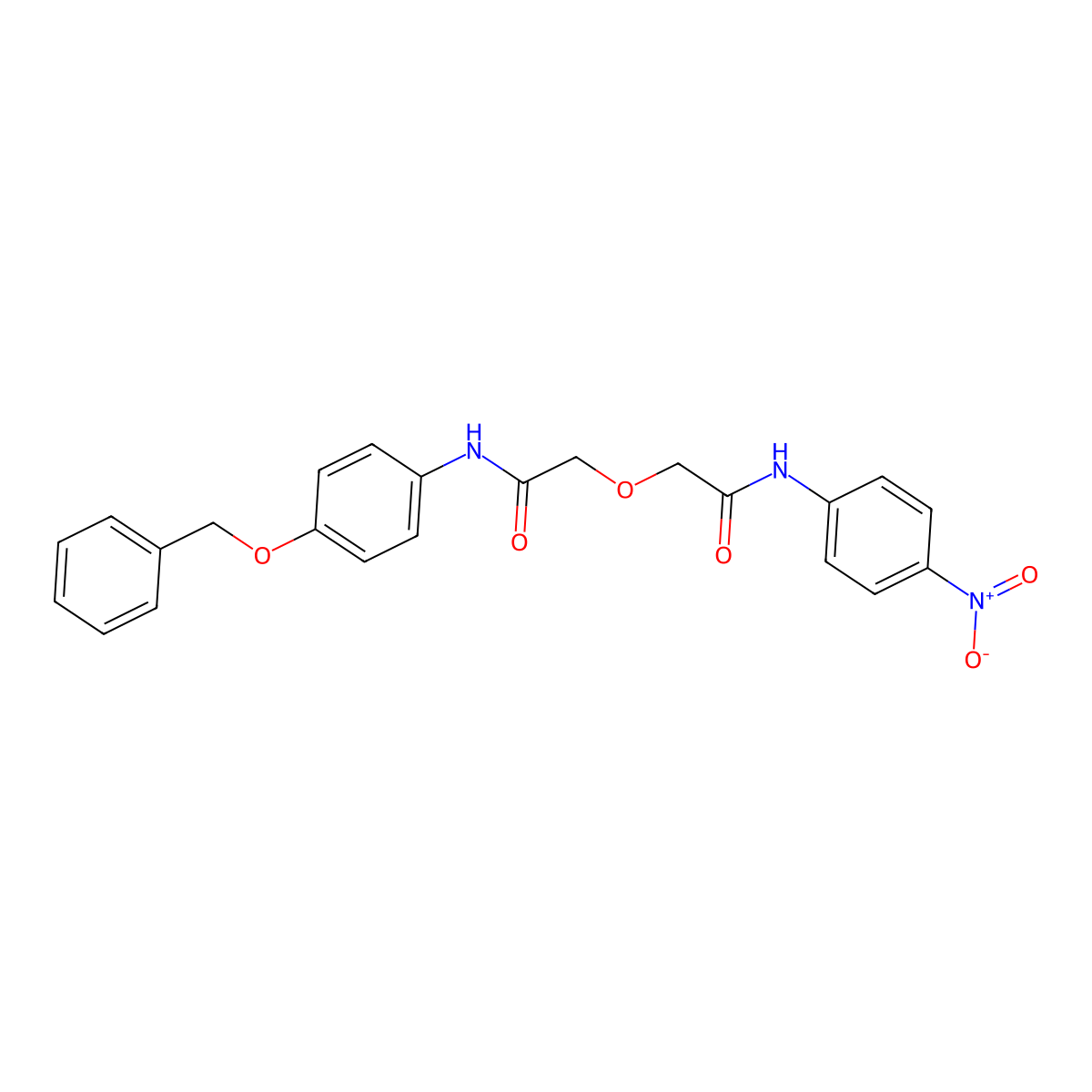2-(2-{[4-(benzyloxy)phenyl]amino}-2-oxoethoxy)-N-(4-nitrophenyl)acetamide molecular structure, CAS 755002-91-6