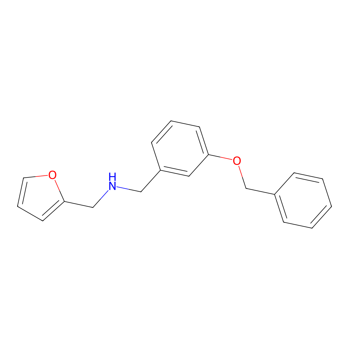 N-[3-(benzyloxy)benzyl]-N-(2-furylmethyl)amine molecular structure, CAS 755005-72-2
