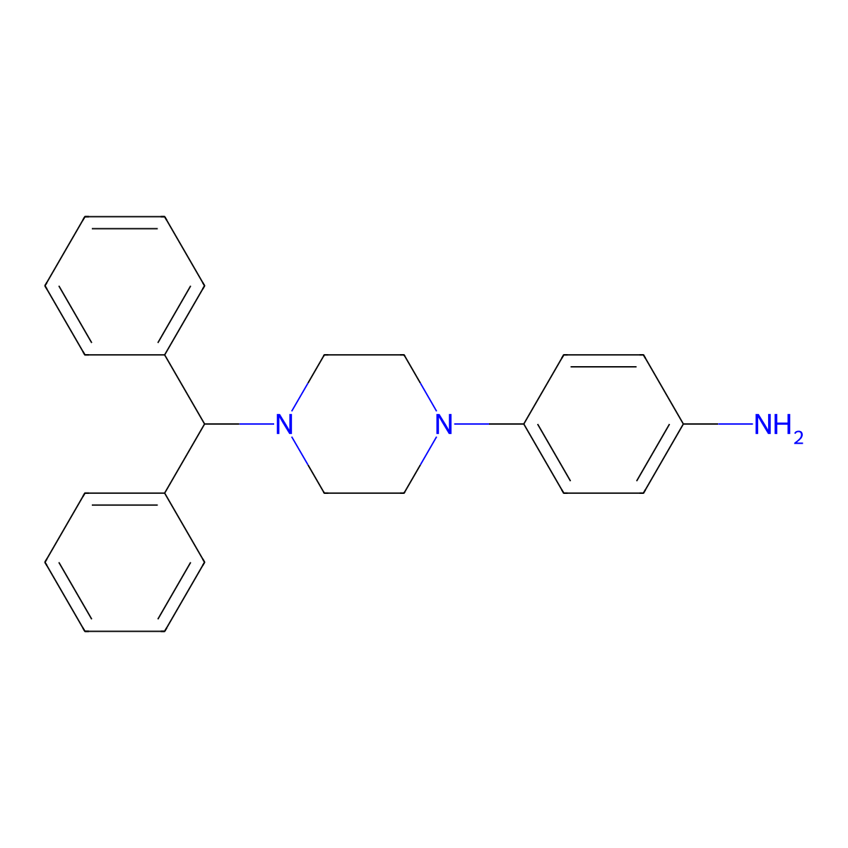 4-(4-Benzhydryl-1-piperazinyl)phenylamine molecular structure, CAS 755009-67-7