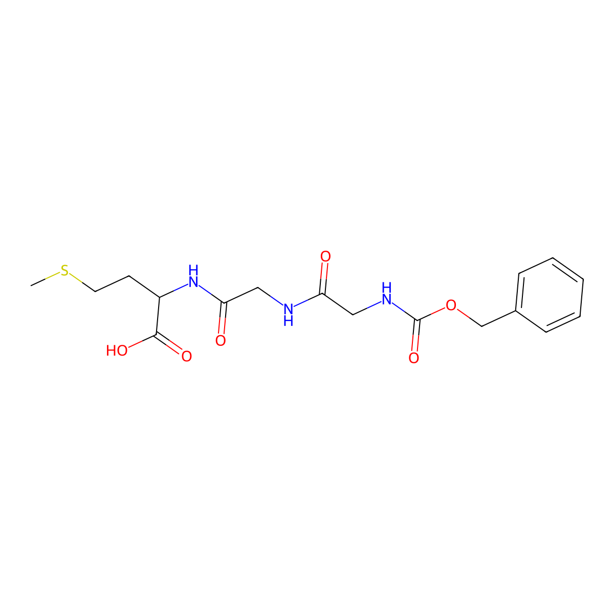 4-Methylsulfanyl-2-[[2-[[2-(phenylmethoxycarbonylamino)acetyl]amino]acetyl]amino]butanoic acid molecular structure, CAS 75501-70-1