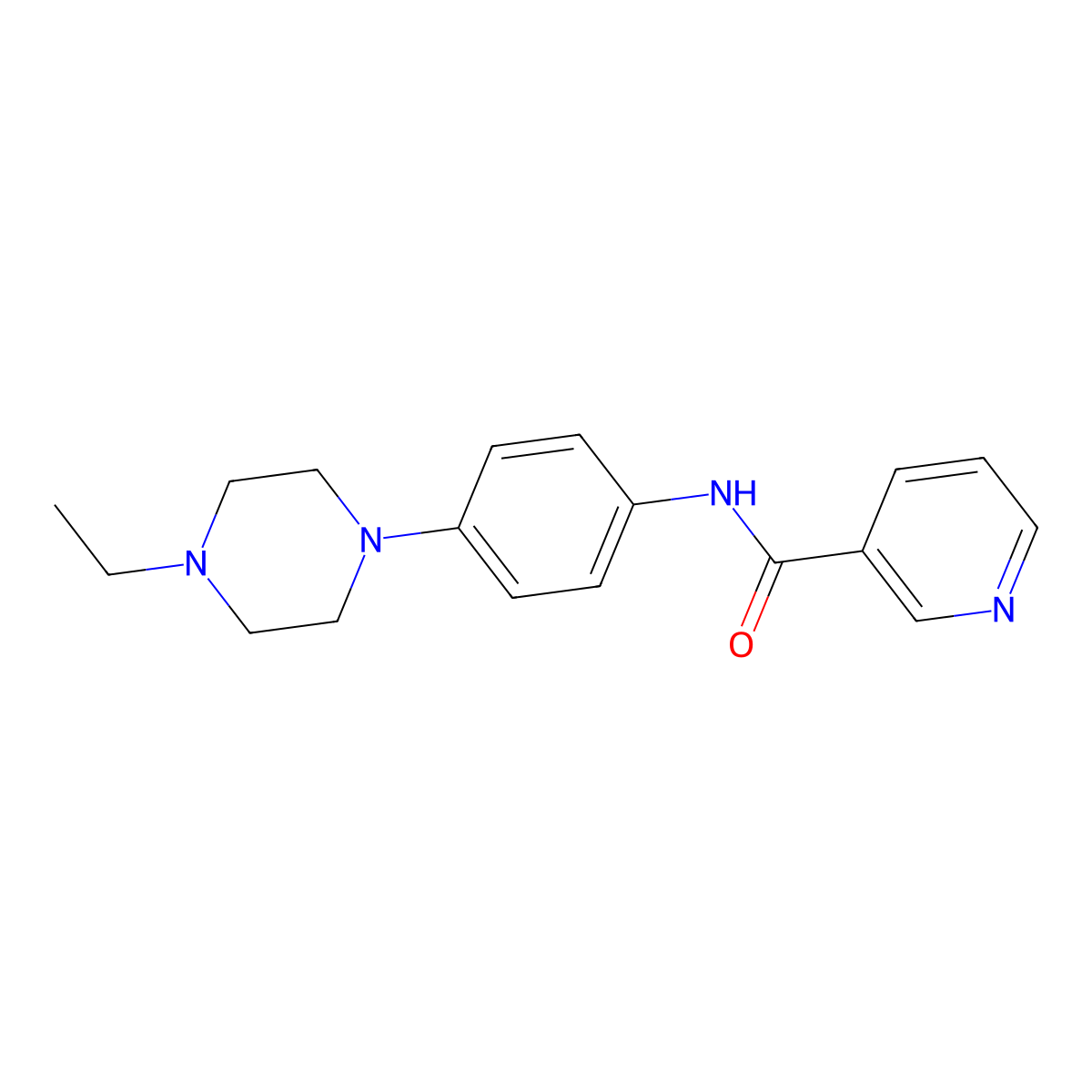 N-[4-(4-ethylpiperazin-1-yl)phenyl]pyridine-3-carboxamide molecular structure, CAS 755015-15-7