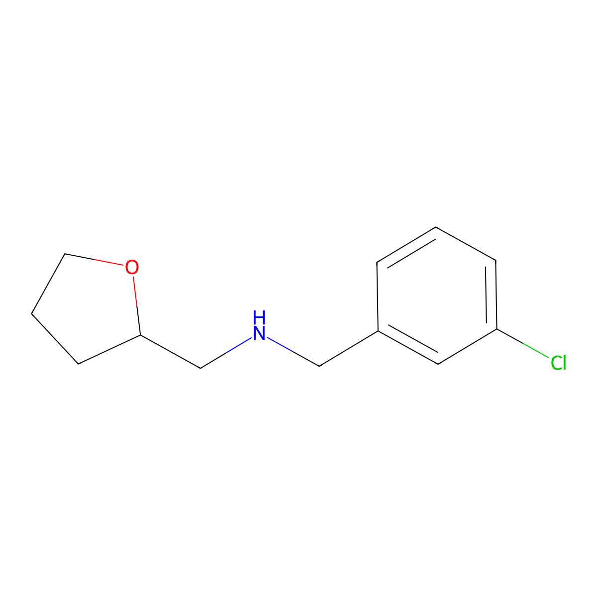 N-[(3-chlorophenyl)methyl]-1-(oxolan-2-yl)methanamine molecular structure, CAS 755015-52-2