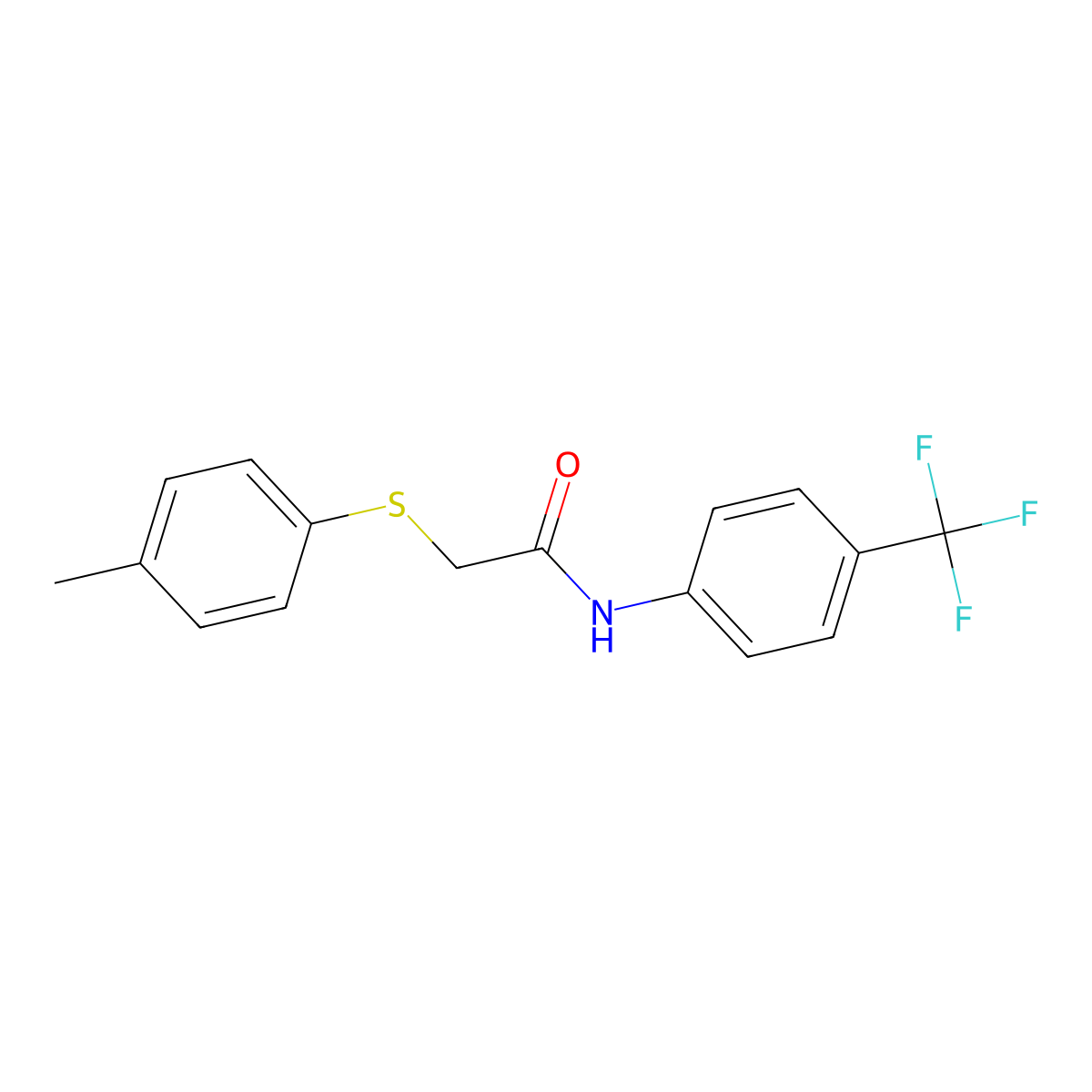 2-[(4-methylphenyl)sulfanyl]-N-[4-(trifluoromethyl)phenyl]acetamide molecular structure, CAS 755015-57-7